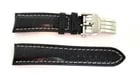 New Authentic BREITLING Genuine Leather Band Black Color 22 mm* 1018P 22-20 115: This is a new high quality Breitling? Genuine Calf Skin Leather watch band in alligator print This black color leather band padded & white contrast stitching 22 mm width of the band for logs fitting