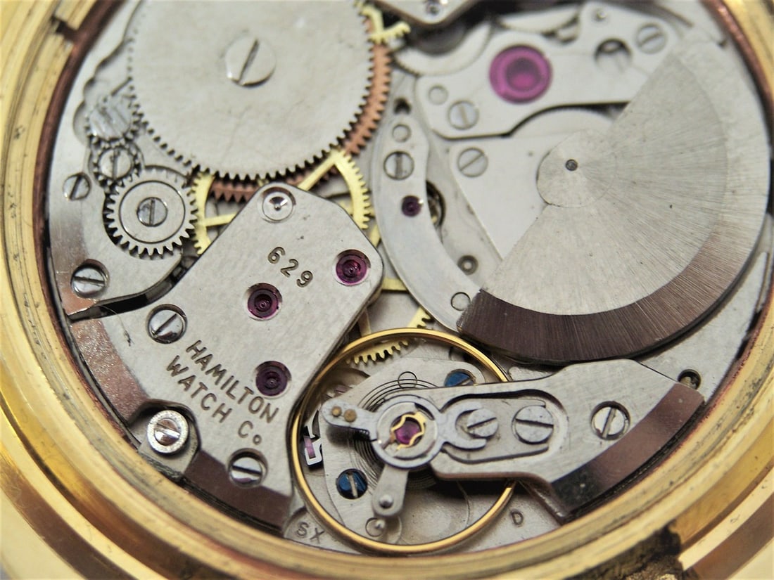Gold HAMILTON MASTERPIECE Mens Thin-O-Matic Watch c.1970s Cal 629 Micro Rotor - 12