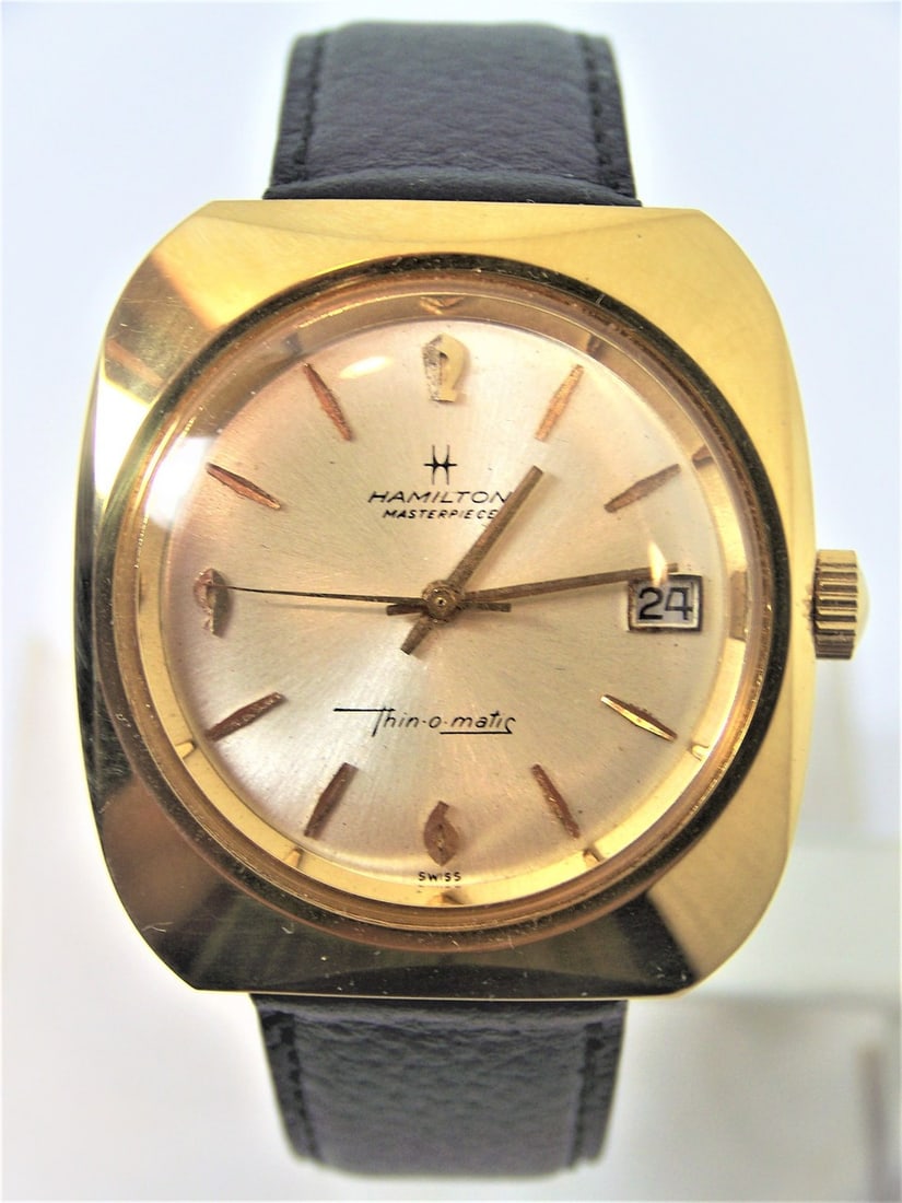 Gold HAMILTON MASTERPIECE Mens Thin-O-Matic Watch c.1970s Cal 629 Micro Rotor (1 of 12)