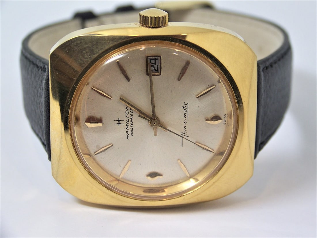 Gold HAMILTON MASTERPIECE Mens Thin-O-Matic Watch c.1970s Cal 629 Micro Rotor - 2