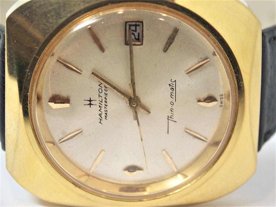 Gold HAMILTON MASTERPIECE Mens Thin-O-Matic Watch c.1970s Cal 629 Micro Rotor - 3