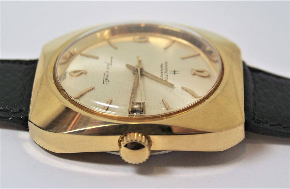 Gold HAMILTON MASTERPIECE Mens Thin-O-Matic Watch c.1970s Cal 629 Micro Rotor - 9