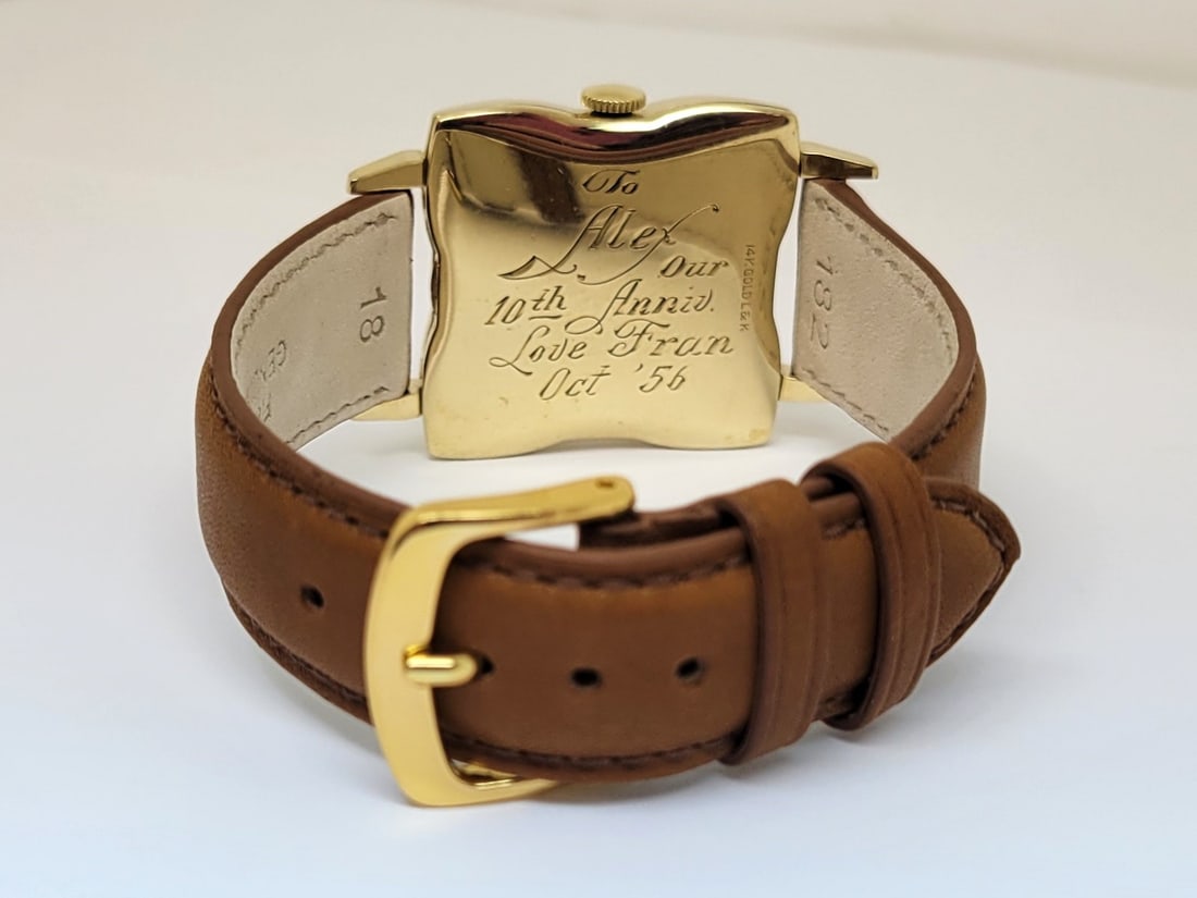 Vintage Solid 14k LONGINES Men's Winding Watch 1796 Cal 23Z 1950s EXLNT RARE - 5