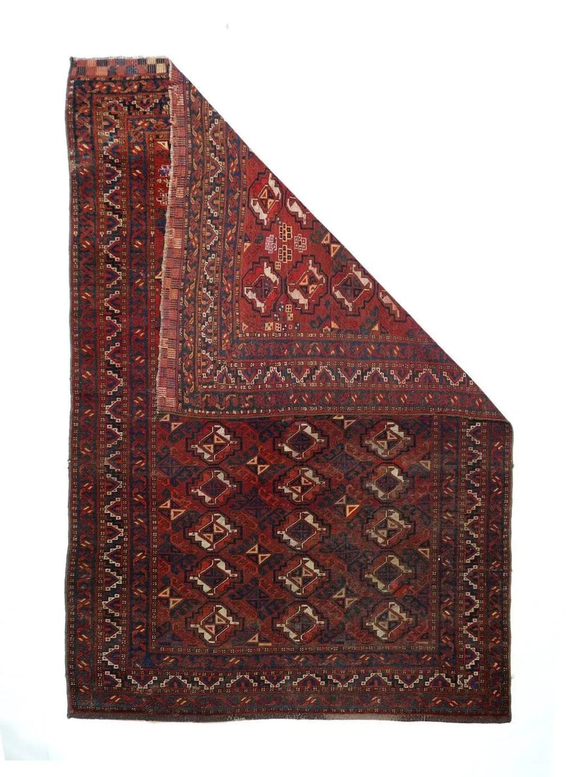 Vintage Afghan Rug 4'7'' X 6'9'' - 3