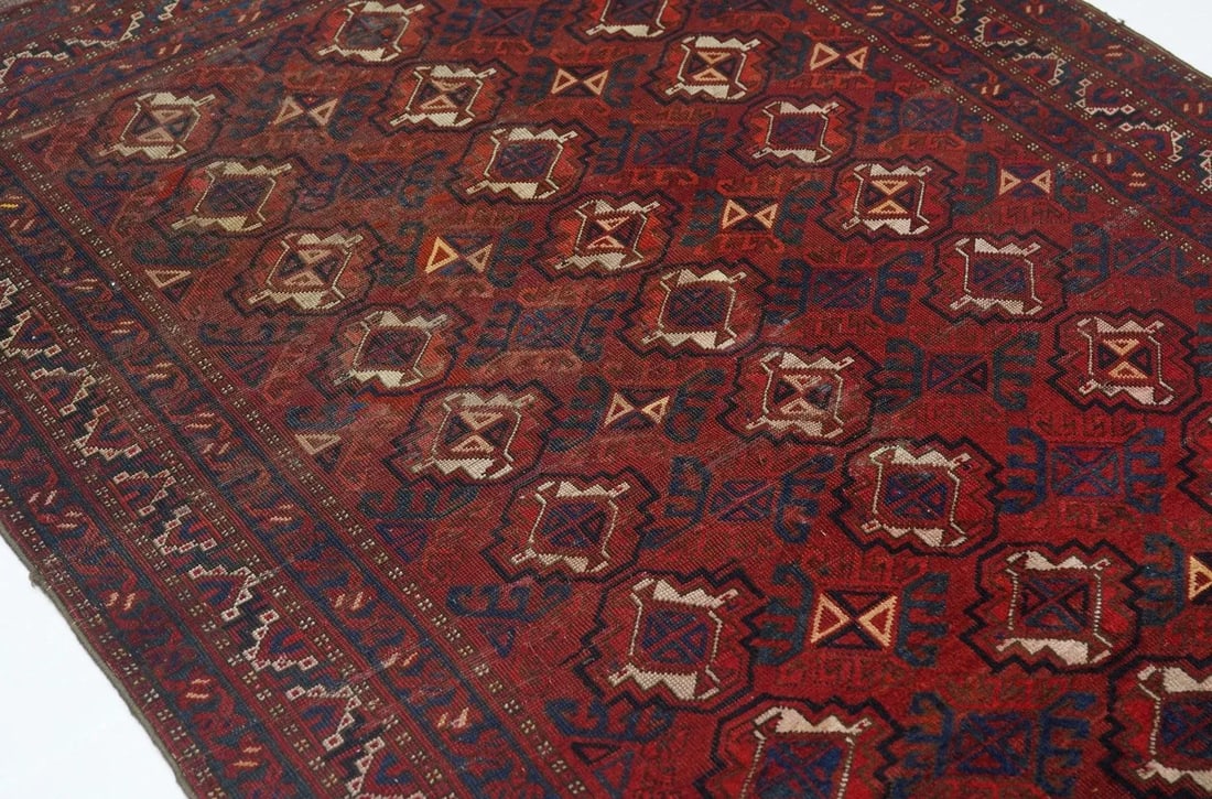 Vintage Afghan Rug 4'7'' X 6'9'' - 9