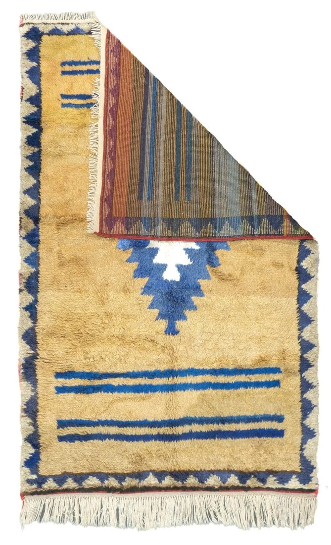 Fine Antique Turkish Oushak Angora Wool Rug 4'8'' X 7'2'' - 2