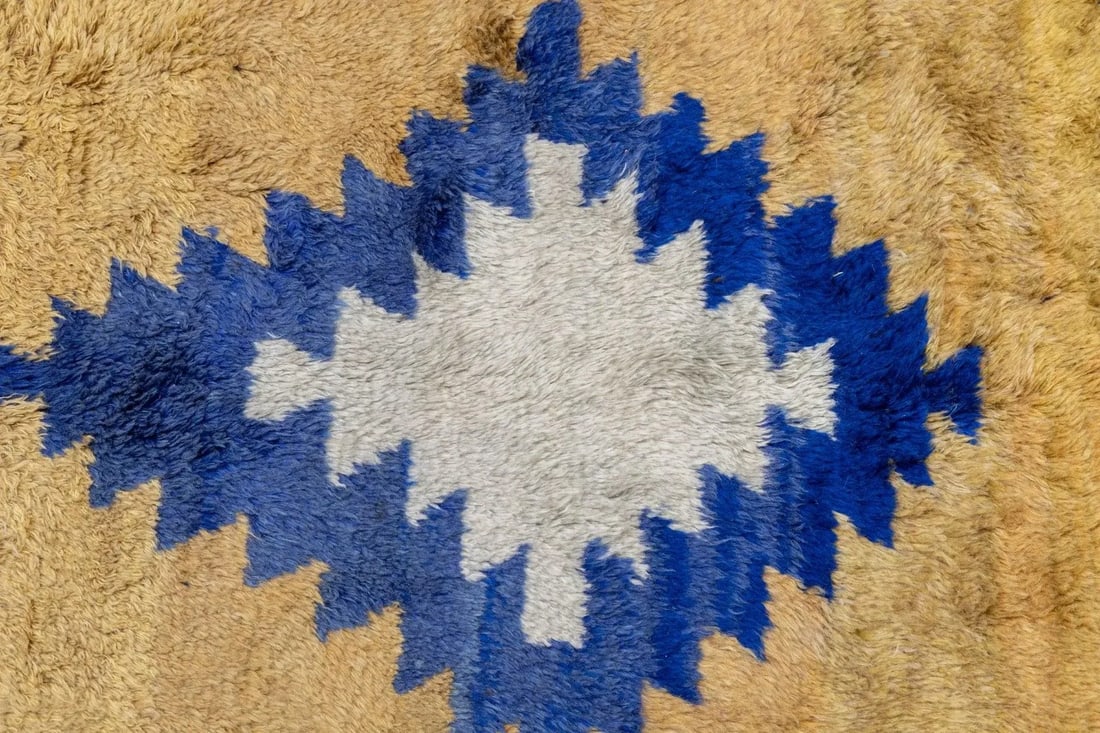 Fine Antique Turkish Oushak Angora Wool Rug 4'8'' X 7'2'' - 4