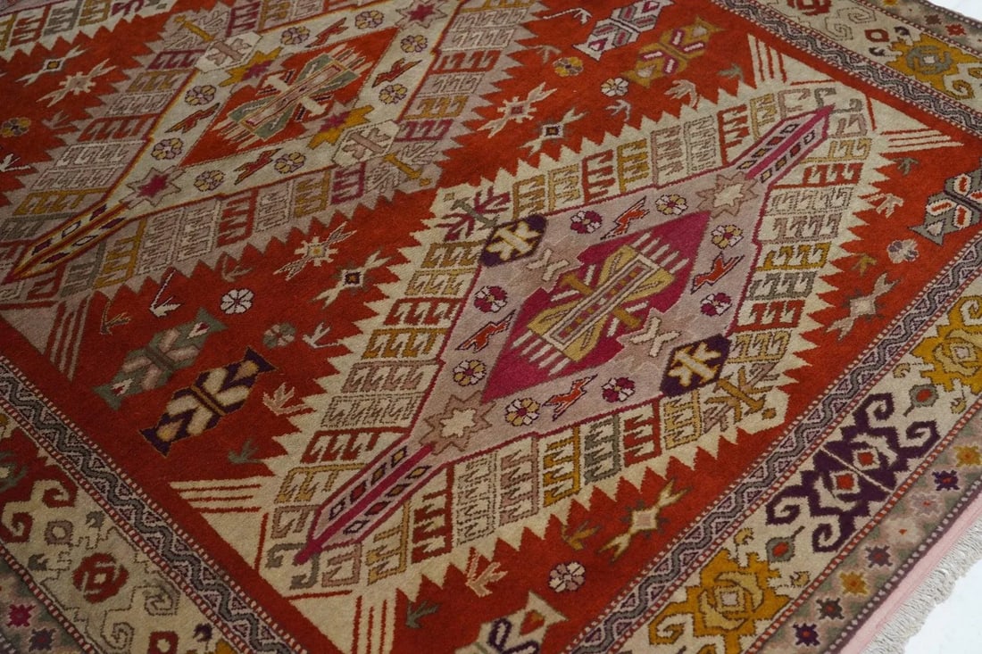 Vintage Turkish Wool Rug 4'10'' X 6'8'' - 5