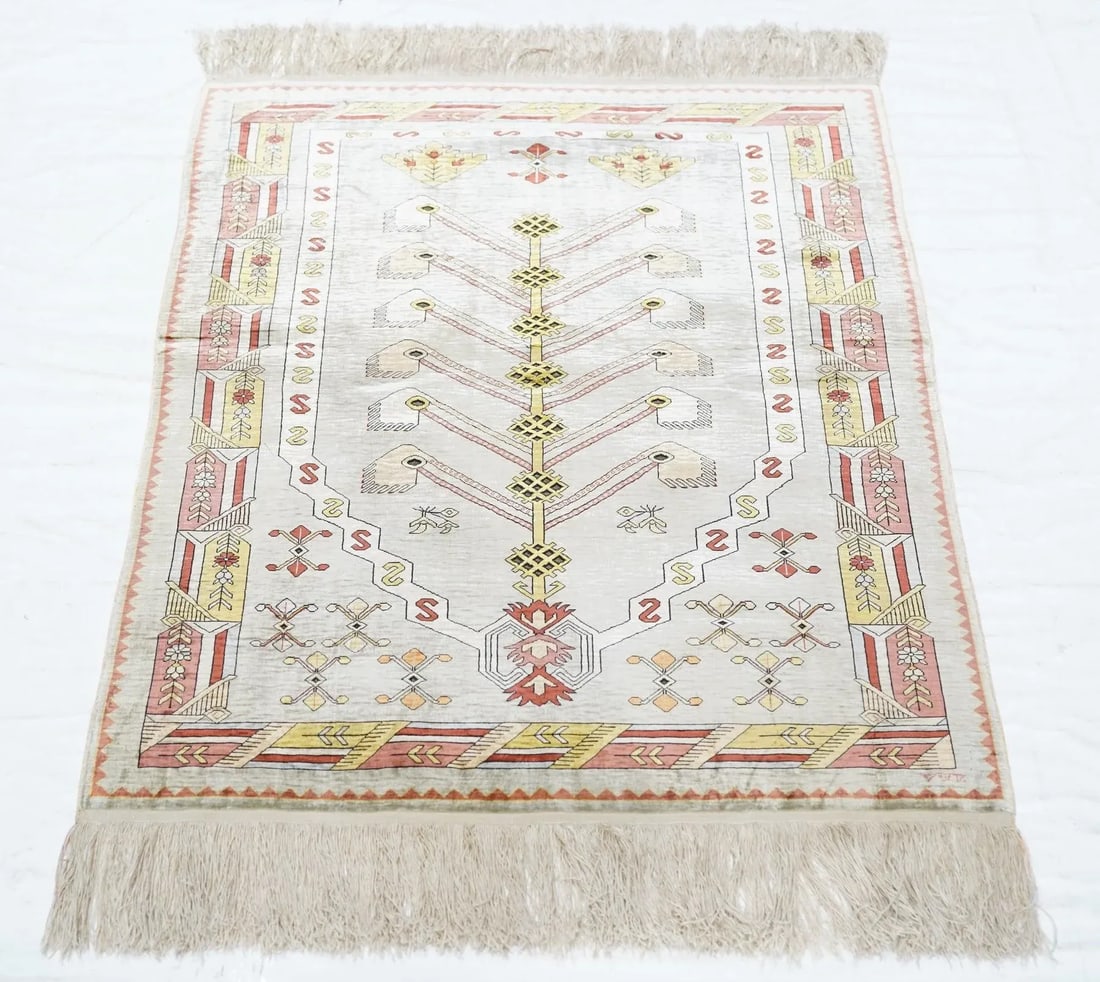 Extremely Fine Antique Turkish Silk Hereke Rug 2'6'' X 3'5'' - 10