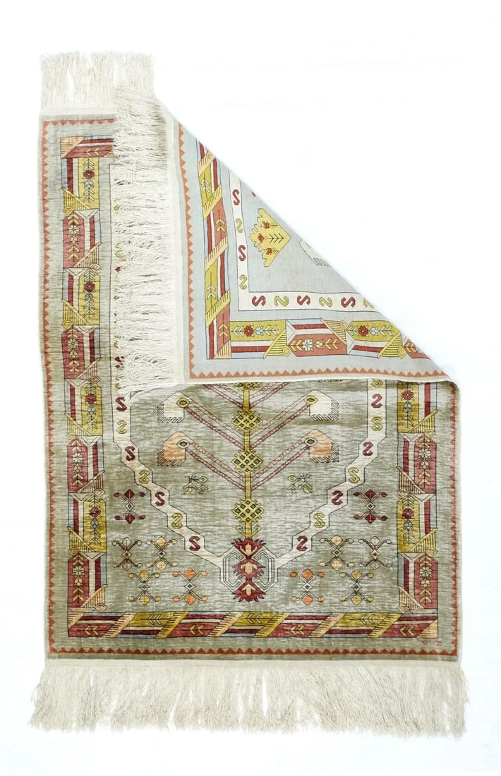 Extremely Fine Antique Turkish Silk Hereke Rug 2'6'' X 3'5'' - 5
