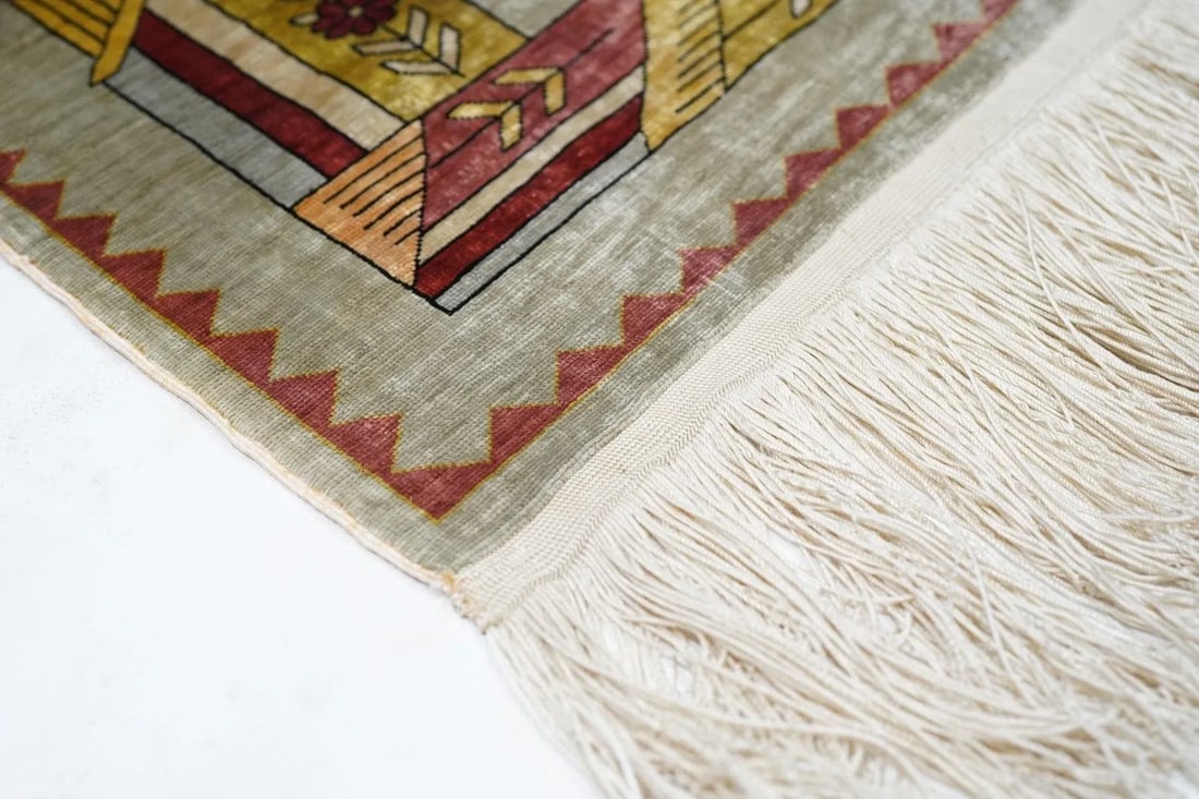 Extremely Fine Antique Turkish Silk Hereke Rug 2'6'' X 3'5'' - 7