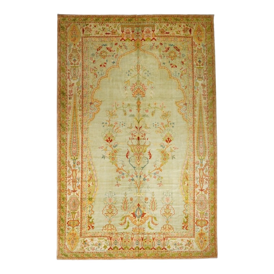 Late 18th Century Antique Oushak Rug 9'5'' x 14'5'': Antique Oushak RugÂ 9'5'' x 14'5''. Condition: Alterations: Unknown Imperfections: Some Imperfections Condition Notes: Good Dimensions: Height: 0.01 in. Width: 113 in. Depth: 173 in. Catego