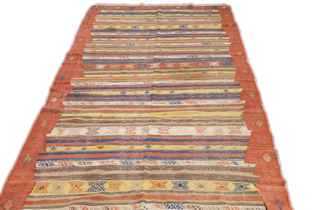 Antique Turkish Kilim Rug 4'9'' x 10'5'' - 3