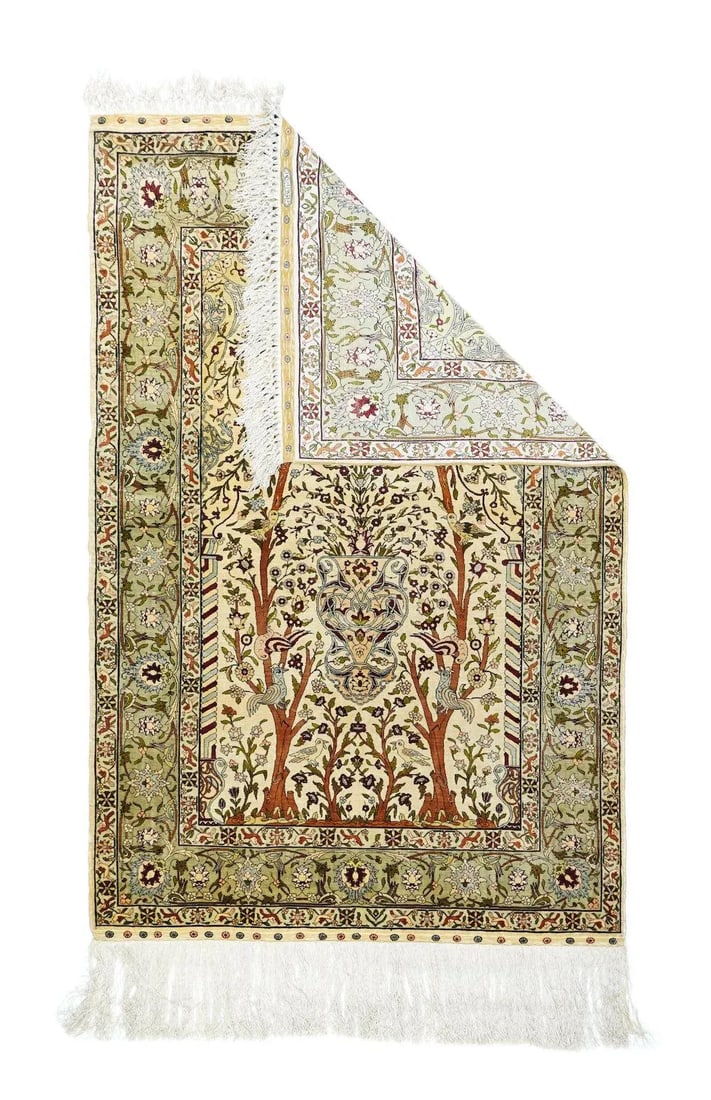 Extremely Fine Turkish Silk Hereke Rug 3'4'' X 5'0'' - 2