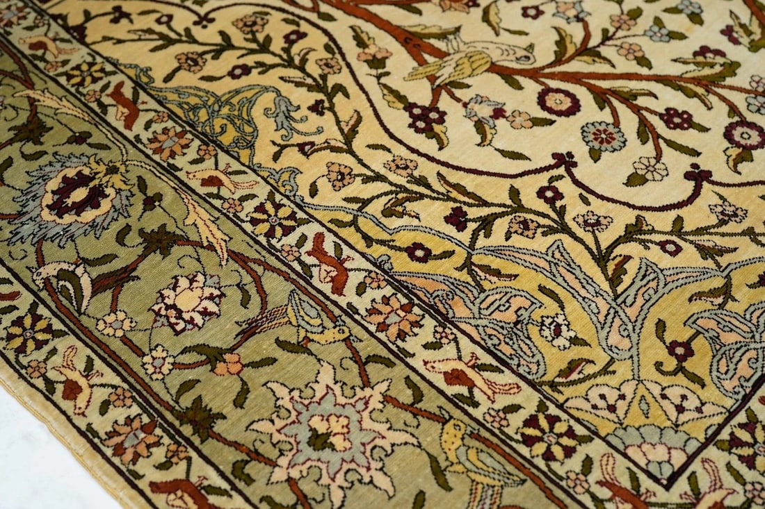Extremely Fine Turkish Silk Hereke Rug 3'4'' X 5'0'' - 6