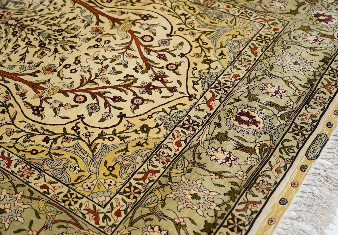 Extremely Fine Turkish Silk Hereke Rug 3'4'' X 5'0'' - 7