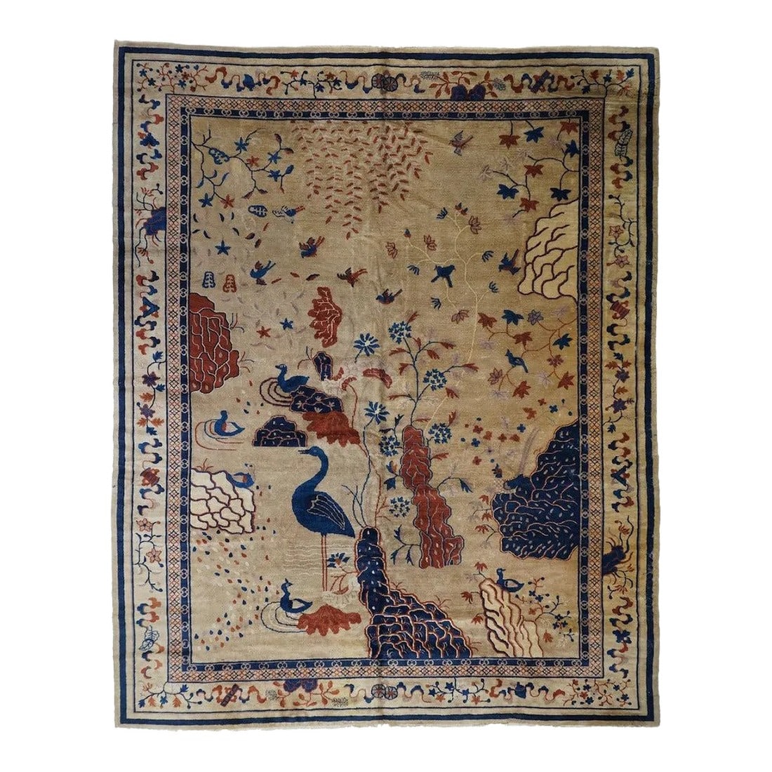 Antique Peking Rug 9'2'' x 11'5'': Antique Peking Rug 9'2'' x 11'5''. Condition: Alterations: Unknown Imperfections: Some Imperfections Condition Notes: Good Dimensions: Height: 0.01 in. Width: 110 in. Depth: 137 in. Category: Rugs