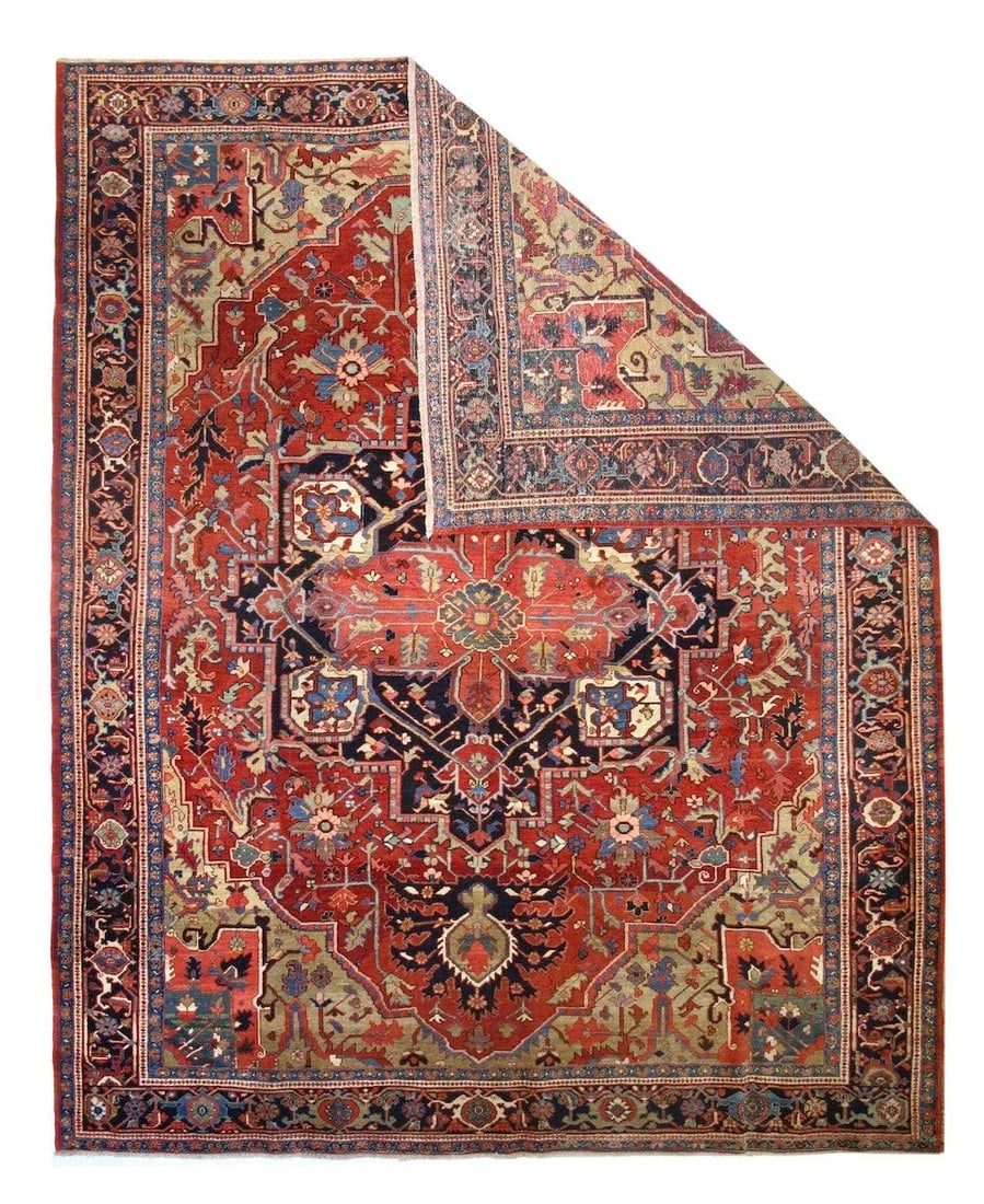 Antique Heriz Rug 9'2'' x 11'8'' - 2