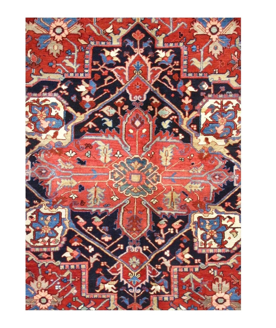 Antique Heriz Rug 9'2'' x 11'8'' - 3