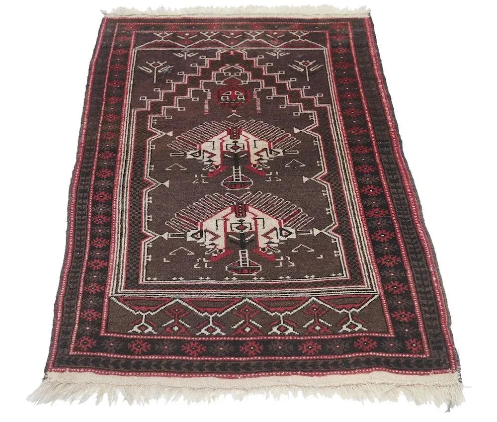 Vintage Tribal Afghan Rug 2'9'' X 5'0'' - 8