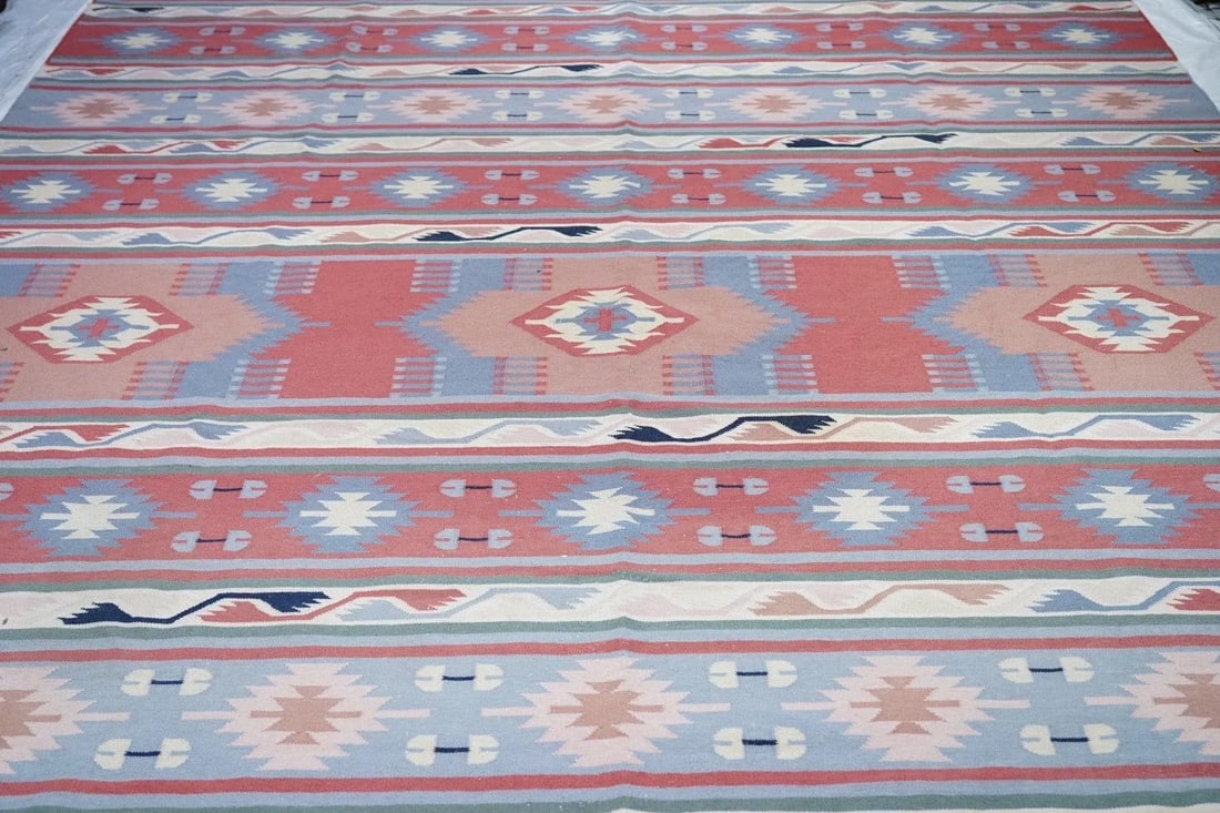 1970s Vintage Kilim Rug 9'1'' x 12'3'' - 11
