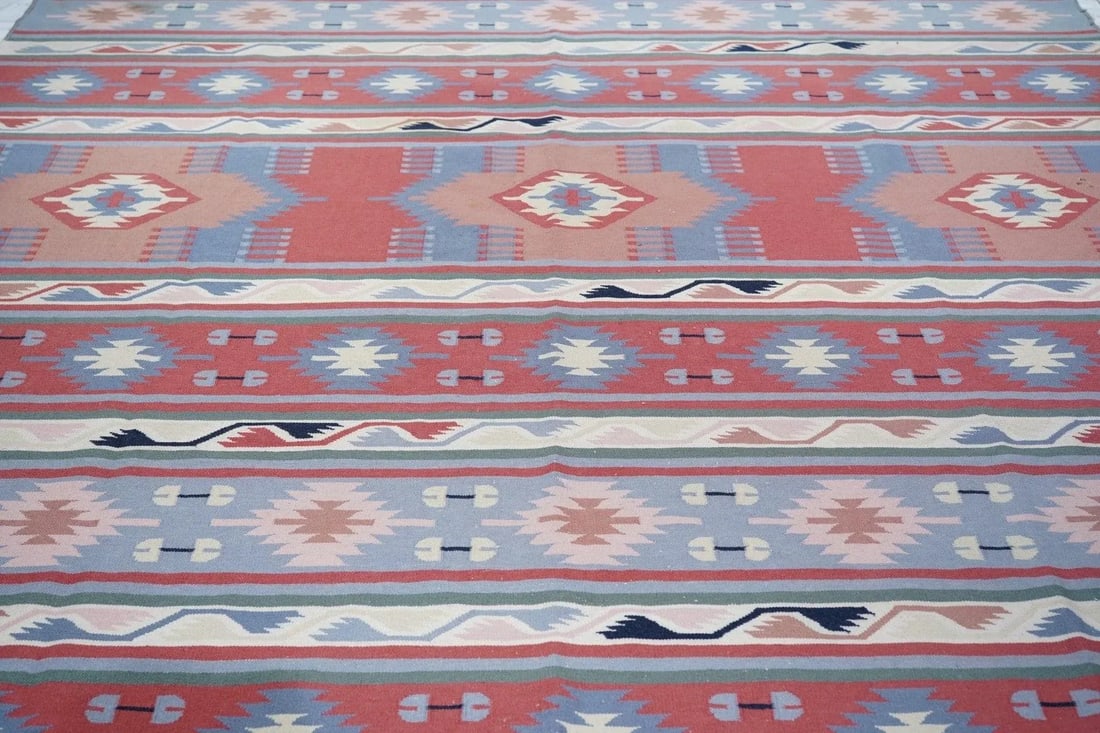 1970s Vintage Kilim Rug 9'1'' x 12'3'' - 12