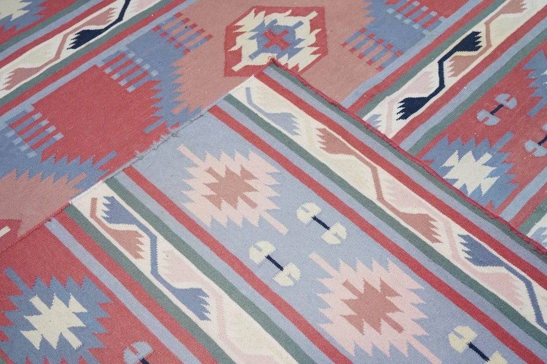 1970s Vintage Kilim Rug 9'1'' x 12'3'' - 4
