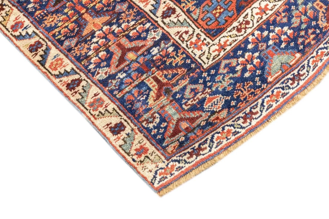 Late 18th Century Antique Tribal Kurdish Rug 4'2'' x 6'4'' - 7