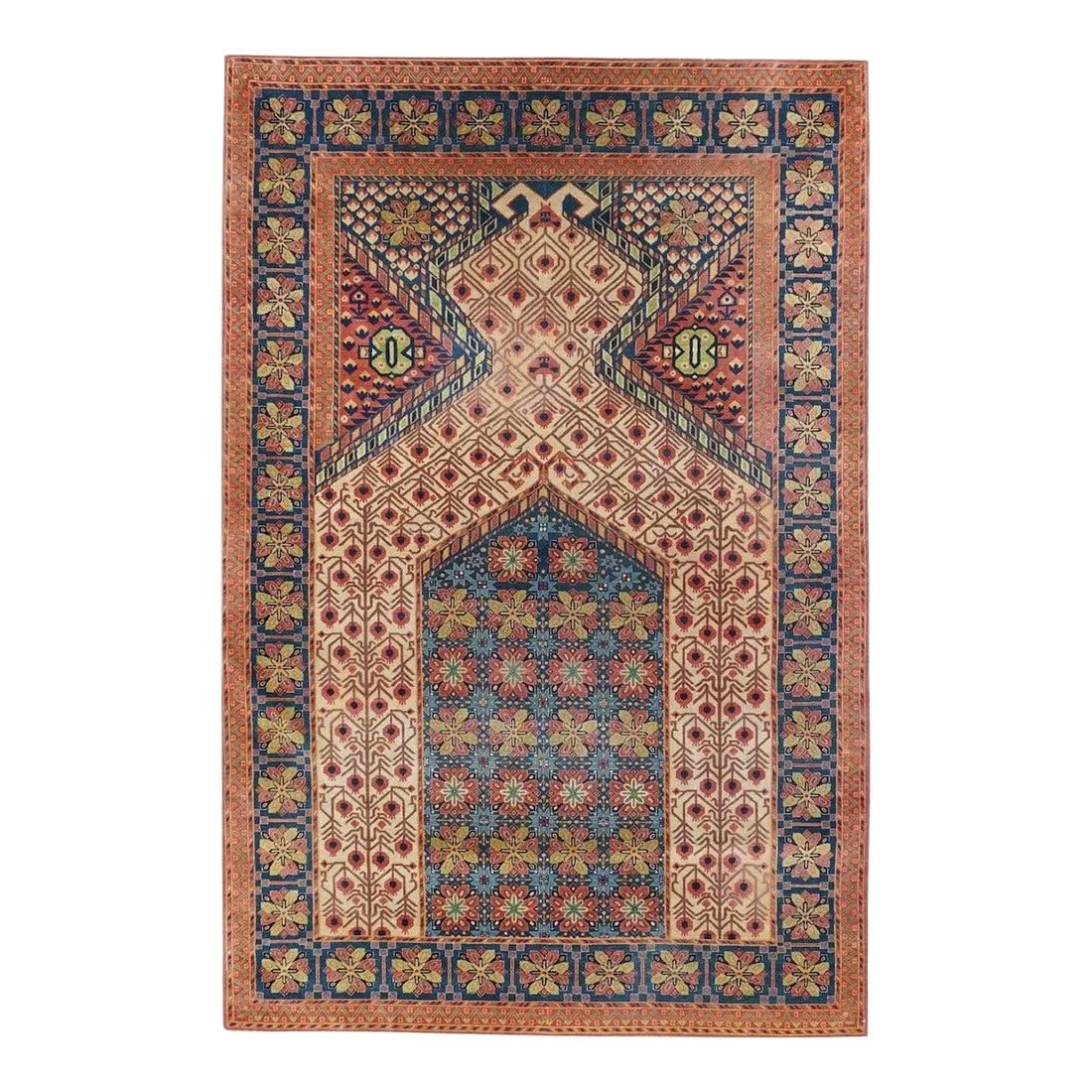 Antique Kashan Rug 4'7'' x 7'0'': Antique Kashan Rug 4'7'' x 7'0''. Condition: Alterations: Unknown Imperfections: Some Imperfections Condition Notes: Good Dimensions: Height: 0.01 in. Width: 55 in. Depth: 84 in. Category: Rugs