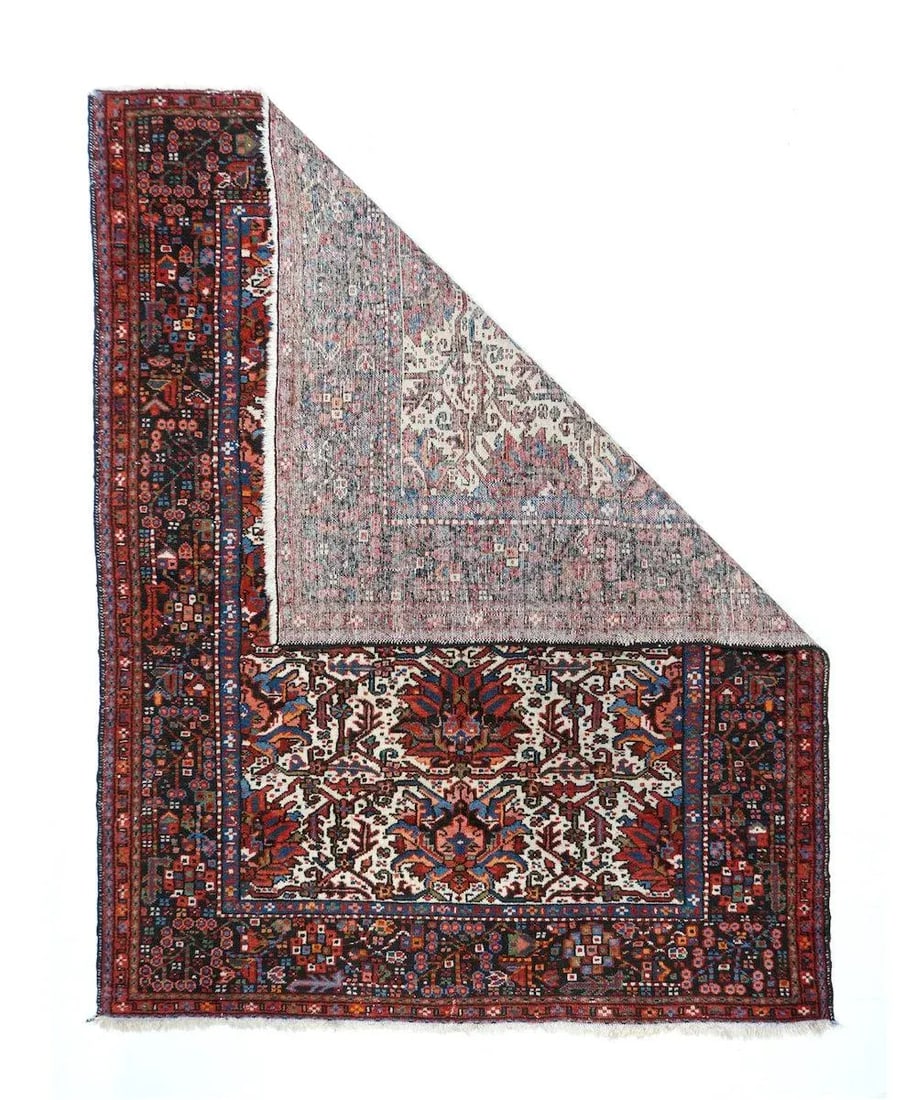1960s Vintage Karajeh Rug 4'10'' x 6'2'' - 2