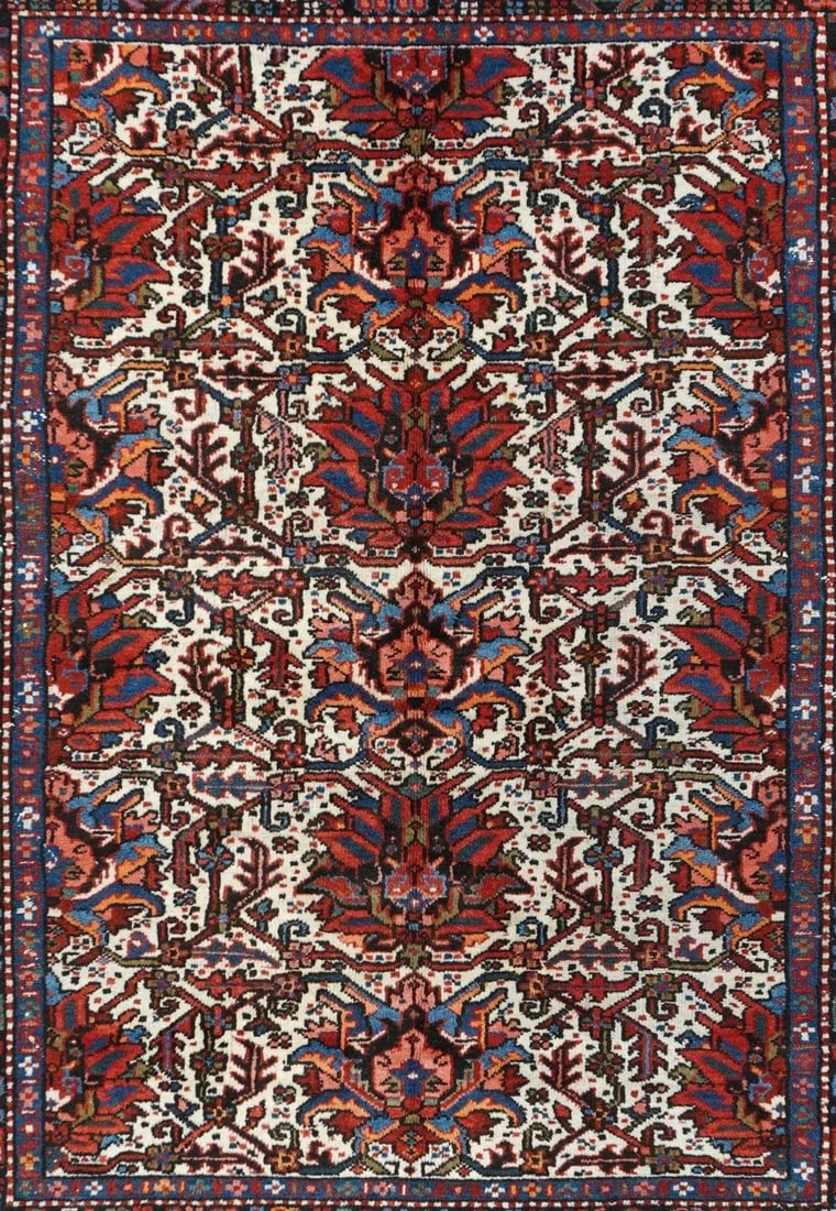 1960s Vintage Karajeh Rug 4'10'' x 6'2'' - 3