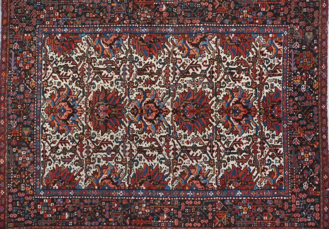1960s Vintage Karajeh Rug 4'10'' x 6'2'' - 4
