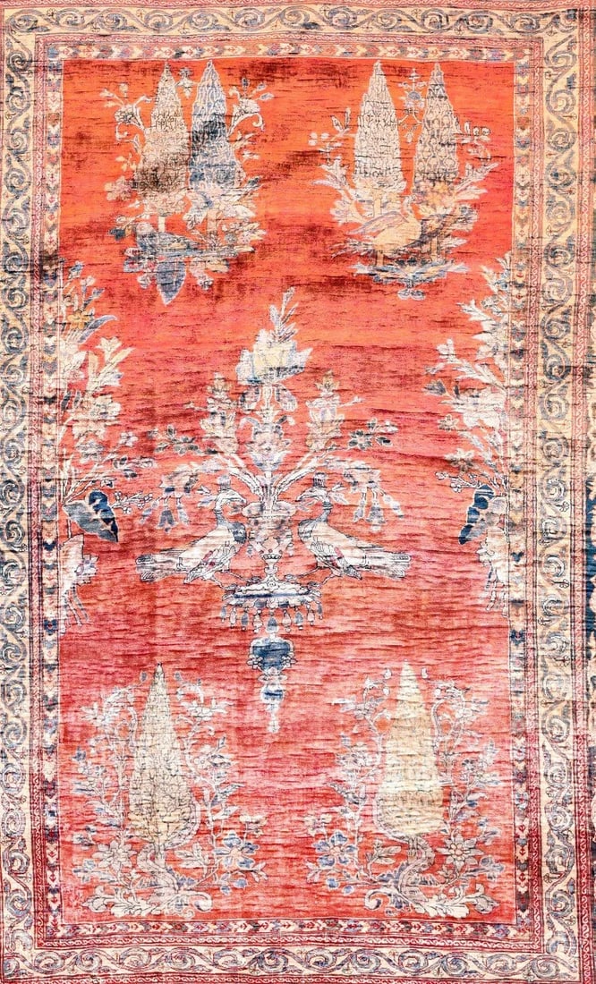 Antique Silk Heriz Rug 4'6'' X 6'4'' - 3