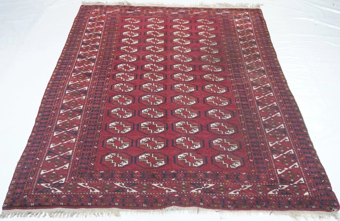1970s Vintage Bokhara Rug 4'5'' x 7'0'' - 12