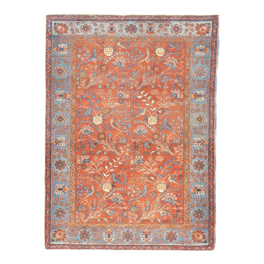 Fine Antique Persian Malayer Rug 4'7'' X 6'1'': A large town in the Greater Hamadan Weaving Area, specializing in single-wefted scatters, room sizes, gallery carpets, long rugs and occasional runners. Numerous satellite villages. Wide range of char