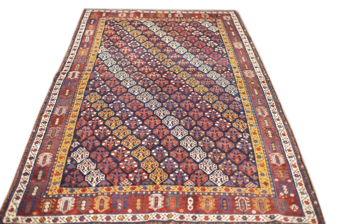 Late 18th Century Antique Persian Khamseh Rug 5'3'' x 9'6'' - 9
