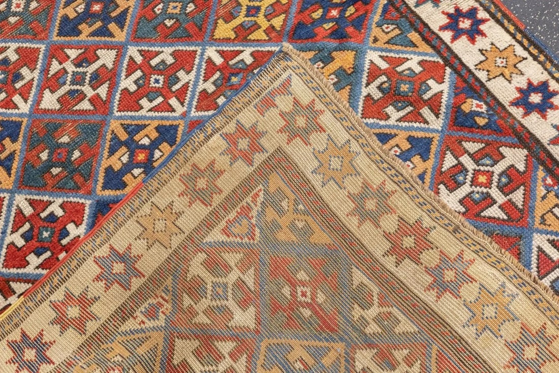 Late 18th Century Antique Caucasian Kazak Rug 3'9'' x 7'2'' - 5