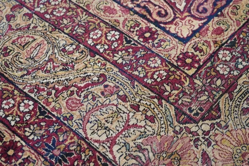Late 18th Century Antique Ivory Lavar Kerman Rug 10'1'' x 14'11'' - 8