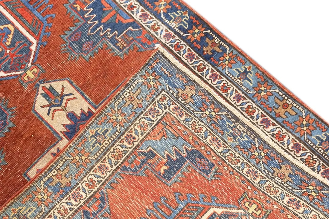 Antique Persian Heriz Rug 3'10'' x 4'5'' - 4