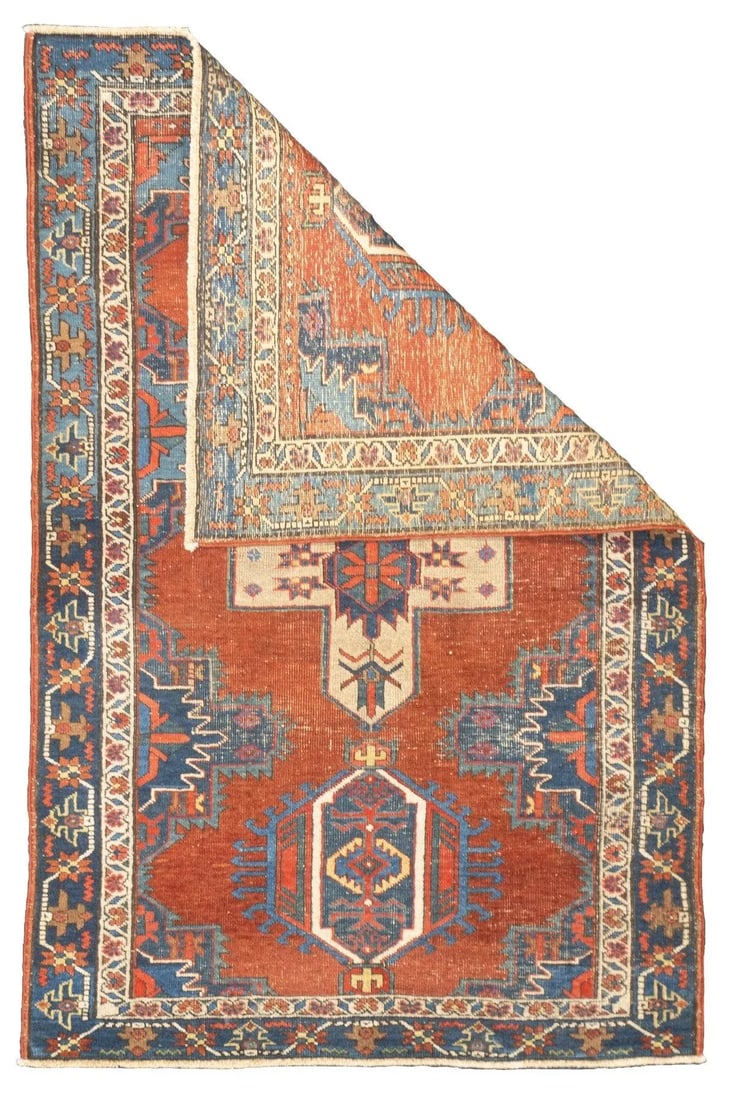 Antique Persian Heriz Rug 3'10'' x 4'5'' - 5