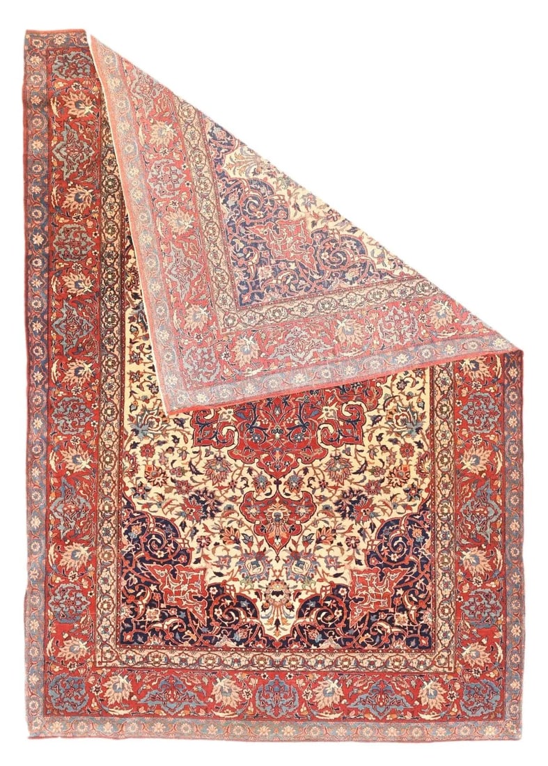 Antique Isfahan Rug 4'8'' x 7'2'' - 2