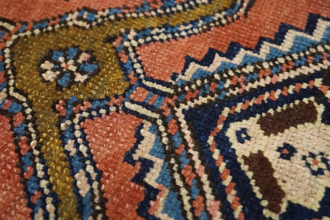Antique Persian Heriz Rug 3'9'' x 5'1'' - 4