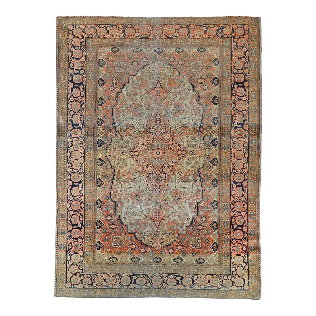 Antique Mohtasham Kashan Rug 4'6'' X 6'6'': Antique Kashan Rug 4'6'' x 6'6''. Condition: Alterations: Unknown Imperfections: Some Imperfections Condition Notes: Good Dimensions: Height: 0.01 in. Width: 54 in. Depth: 78 in. Category: Rugs Mat