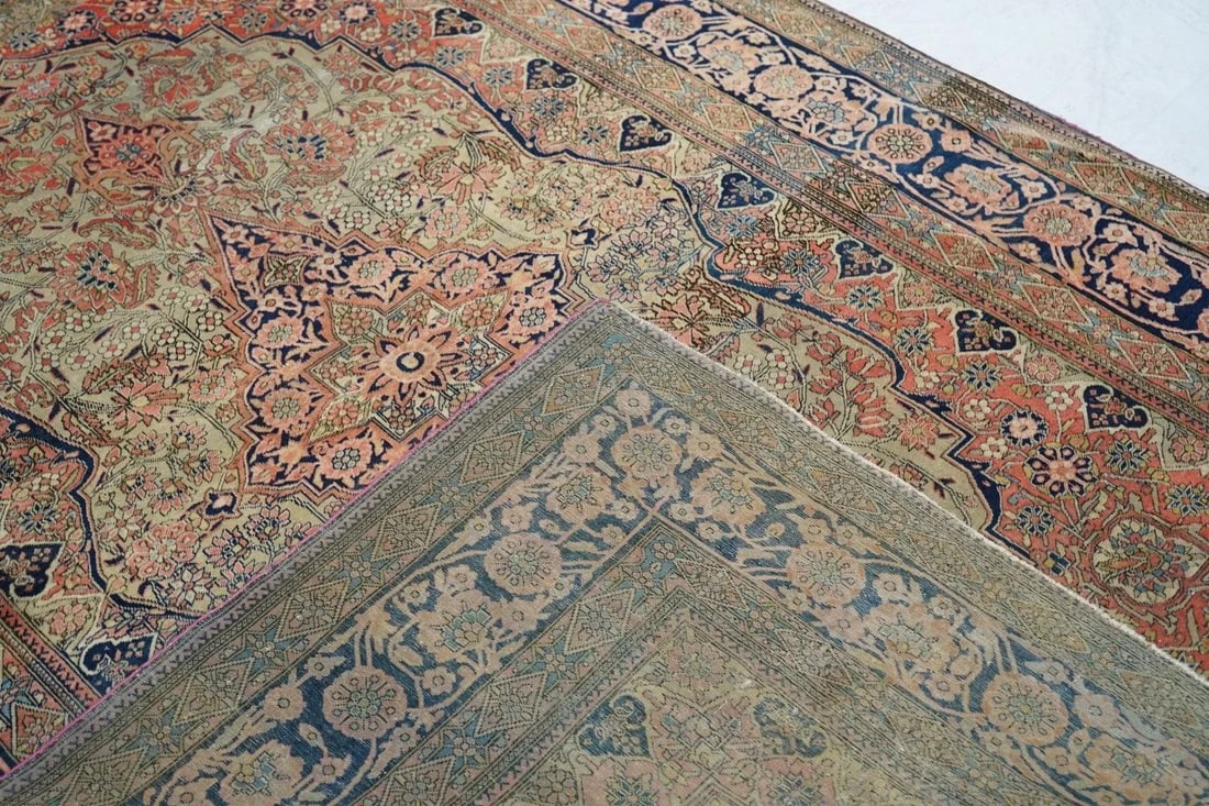 Antique Mohtasham Kashan Rug 4'6'' X 6'6'' - 2