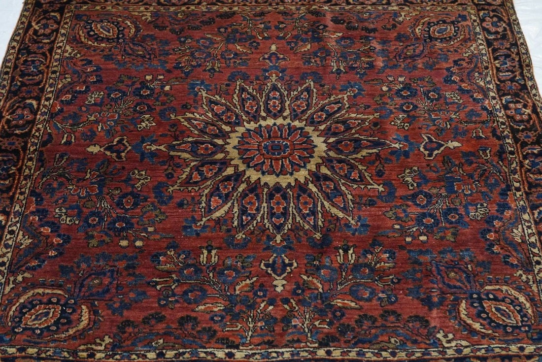 Antique Sarouk Rug 3'8'' x 4'1'' - 5