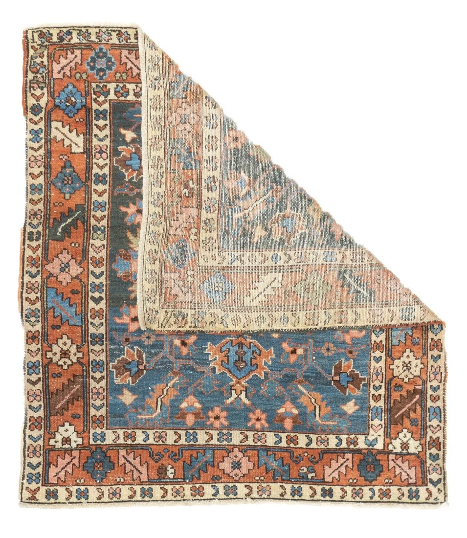 Antique Persian Heriz Rug 4' x4'5'' - 5