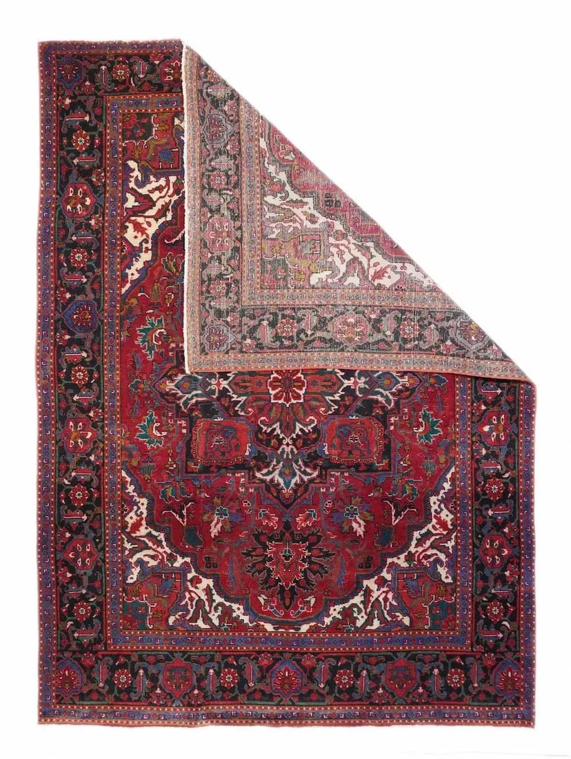 Vintage Heriz Rug 8'0'' X 11'6'' - 5