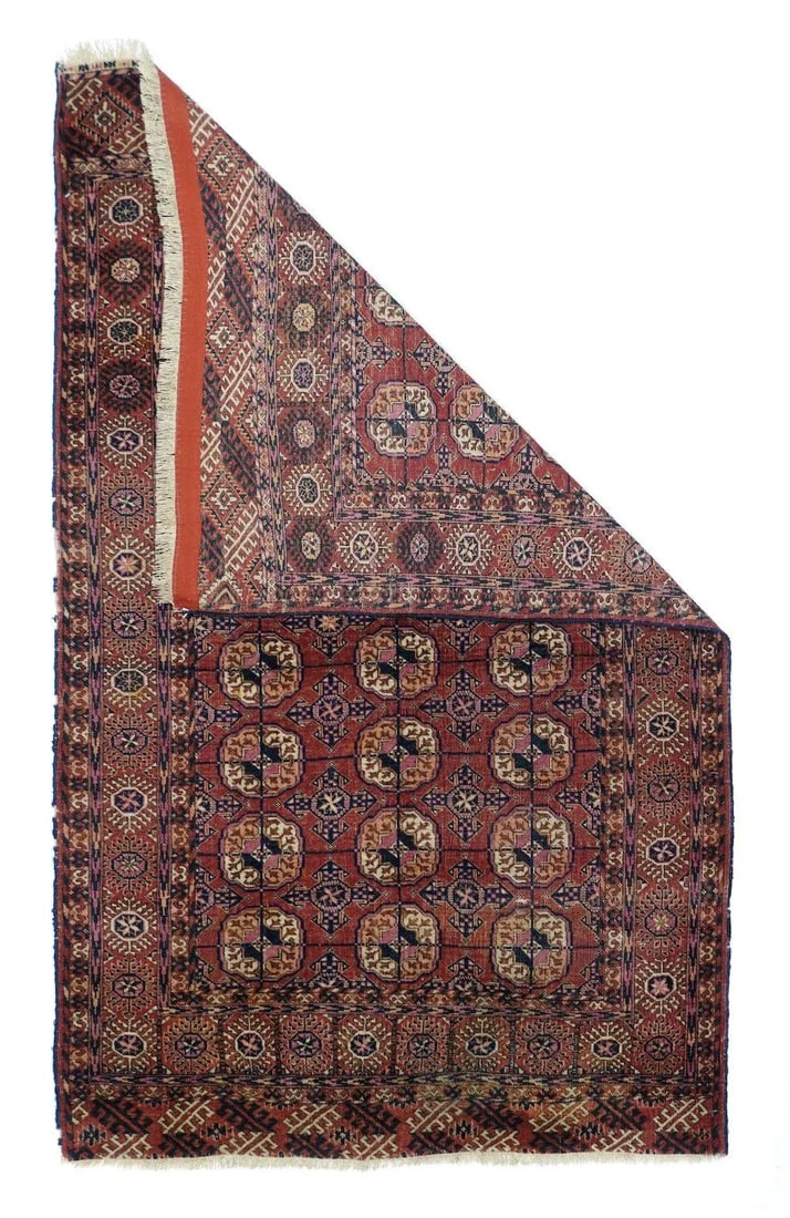 Antique Turkmen Rug 3'8'' x 5'10'' - 4