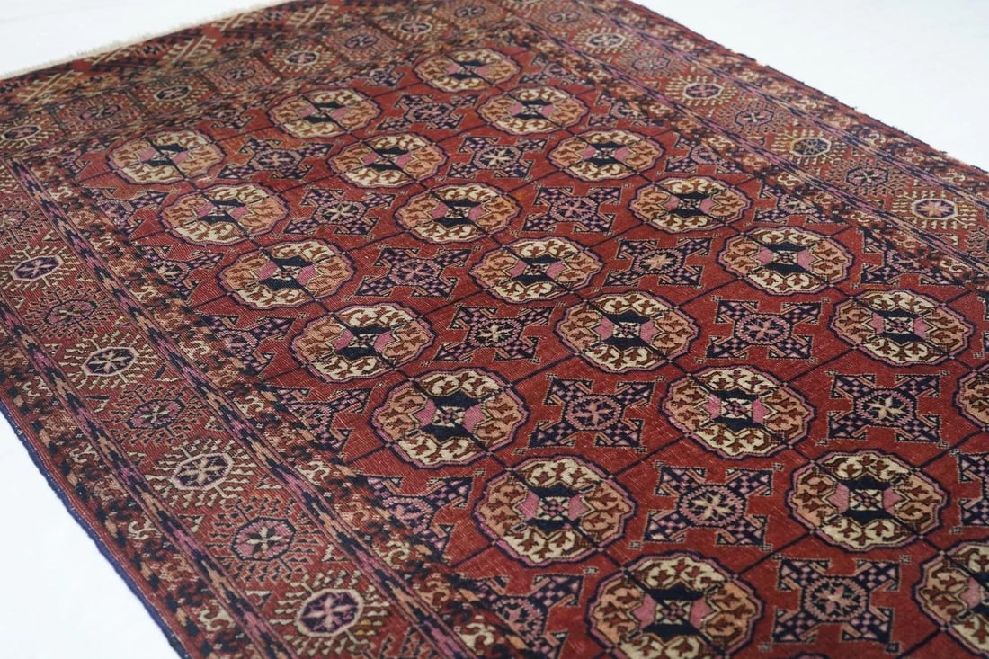 Antique Turkmen Rug 3'8'' x 5'10'' - 9
