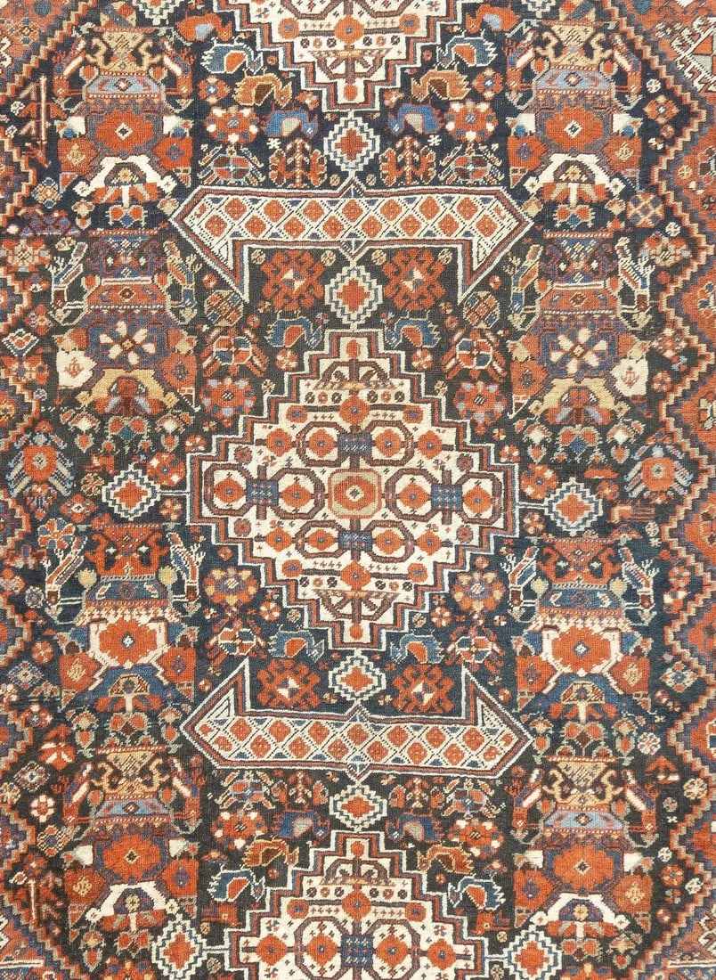 Late 18th Century Antique Persian Qashqai Rug 5'10'' x 8'2'' - 6